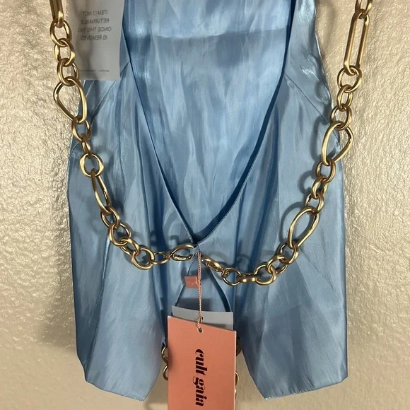 (SOLD) Cult Gaia Joey Chain Top Icy Blue - Picture 9 of 13